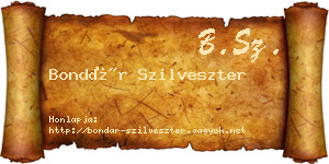 Bondár Szilveszter névjegykártya