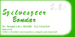 szilveszter bondar business card